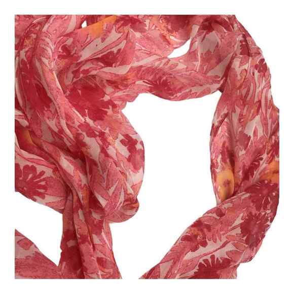 Collection 18 Womens Pink Floral Tasseled Rectangle Scarf 12x96 NWT - Picture 11 of 16